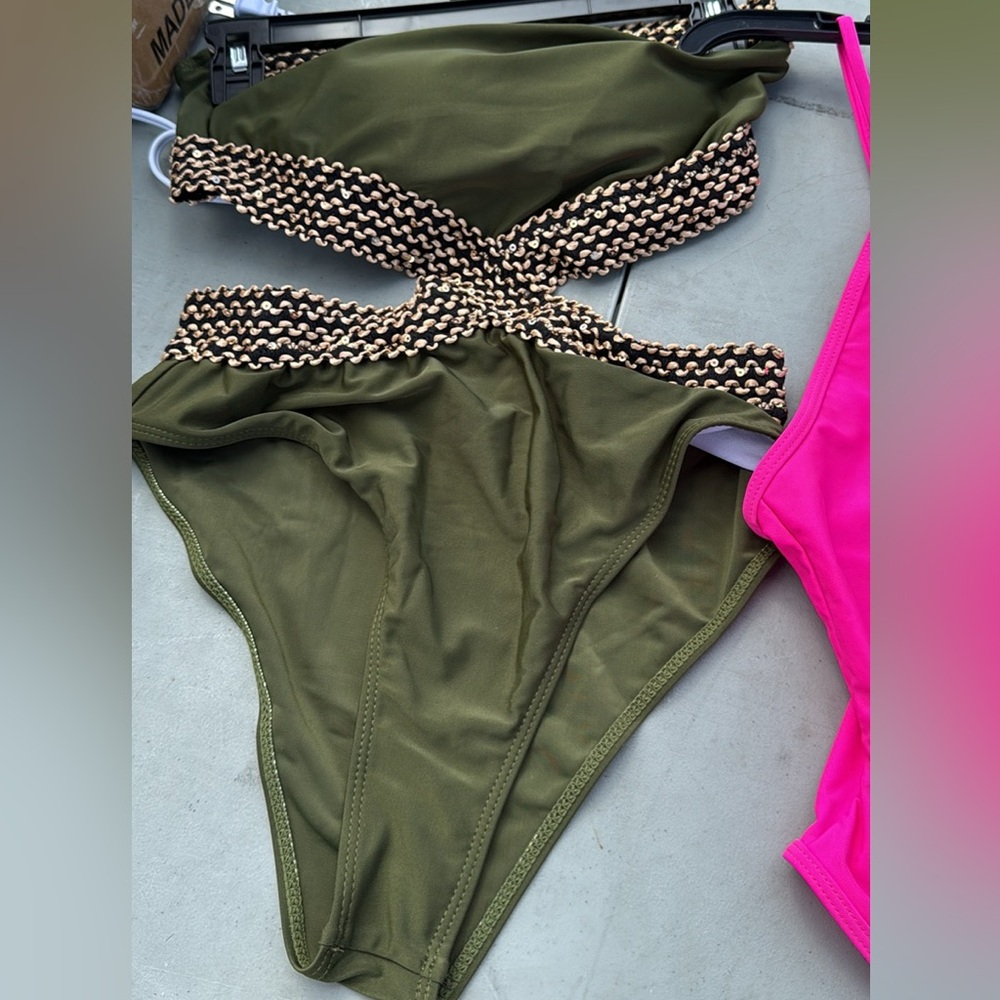 Chic Olive Bikini with Braided Accents and more.
